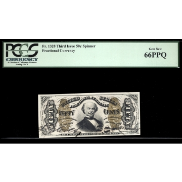 FR. 1328 Third Issue 50C Fractional Currency PCGS 66PPQ