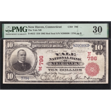 New Haven - Connecticut - CH 796 - FR 613 - PMG 30 - National Bank Note 