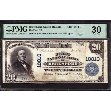 Beresford - South Dakota - CH 10813 - FR 658 - PMG 30 - National Bank Note