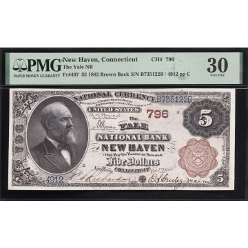 New Haven - Connecticut - CH 796 - FR 467 - PMG 30 - National Bank Note 