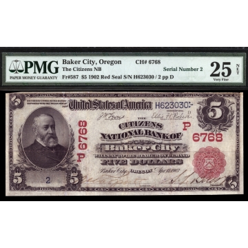 Baker City - Oregon - CH 6768 - FR 587 - PMG 25 - National Bank Note 