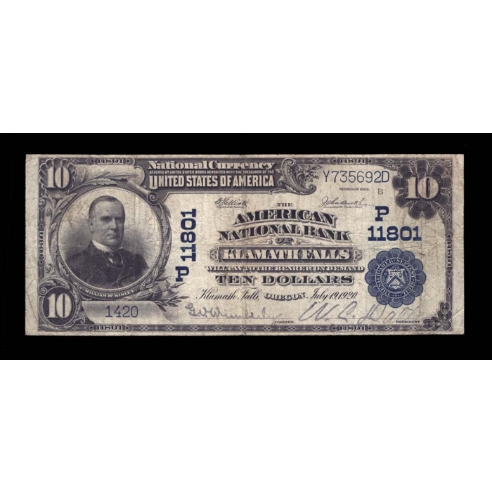 Klamath Falls – Oregon – CH 11801 – FR 633 – VF - National Bank Note 