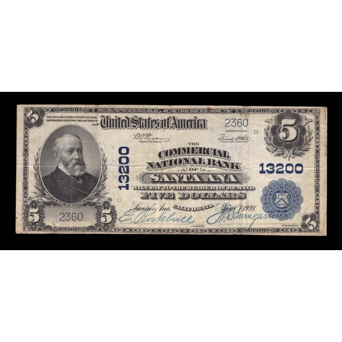 Santa Ana – California – CH 13200 – FR 610 – VF+ - National Bank Note