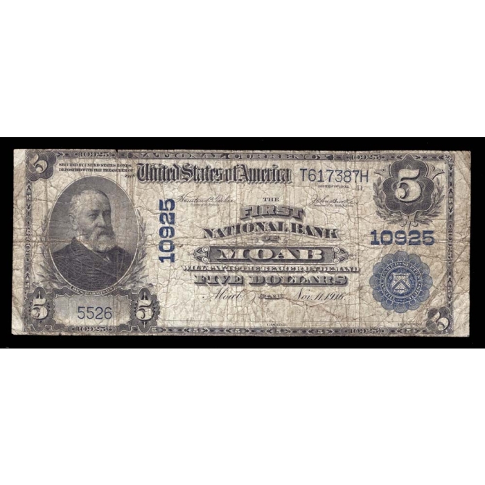 Moab – Utah – CH 10925 – FR 606 – Fine - National Bank Note 