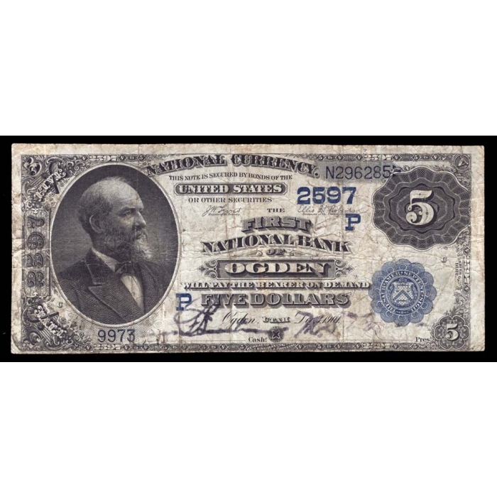 Ogden – Utah – CH 2597 – FR 537 – Fine - National Bank Note 