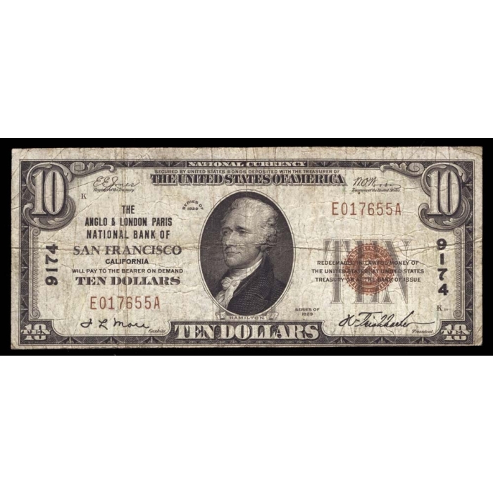 San Francisco – California – CH 9174 – FR 1801-1 – Fine - National Bank Note 