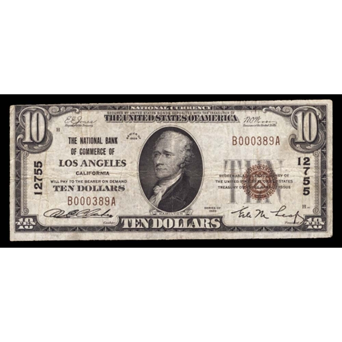 Los Angeles – California – CH 12755 – FR 1801-1 – VF - National Bank Note 