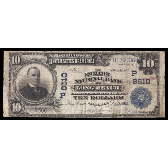 Long Beach – California – CH 8510 – FR 626 – Fine - National Bank Note 