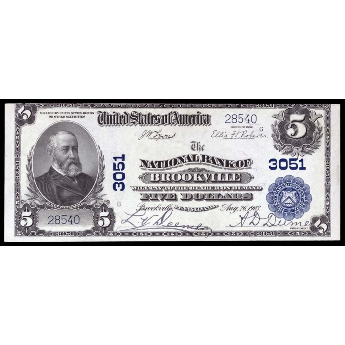 Brookville – Pennsylvania – CH 3051 – FR 598 – CH CU - National Bank Note 