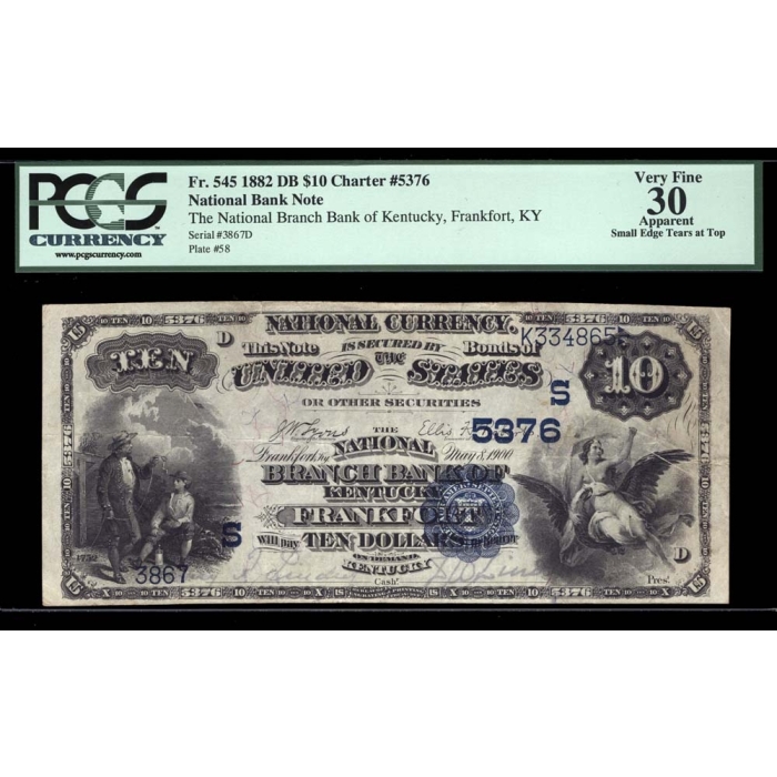 Frankfort – Kentucky – CH 5376 – FR 545 – PCGS 30 - National Bank Note 