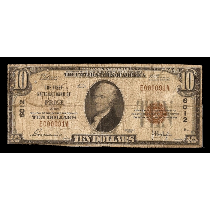 Price – Utah – CH 121 – FR 1801-1 – Fine - National Bank Note 