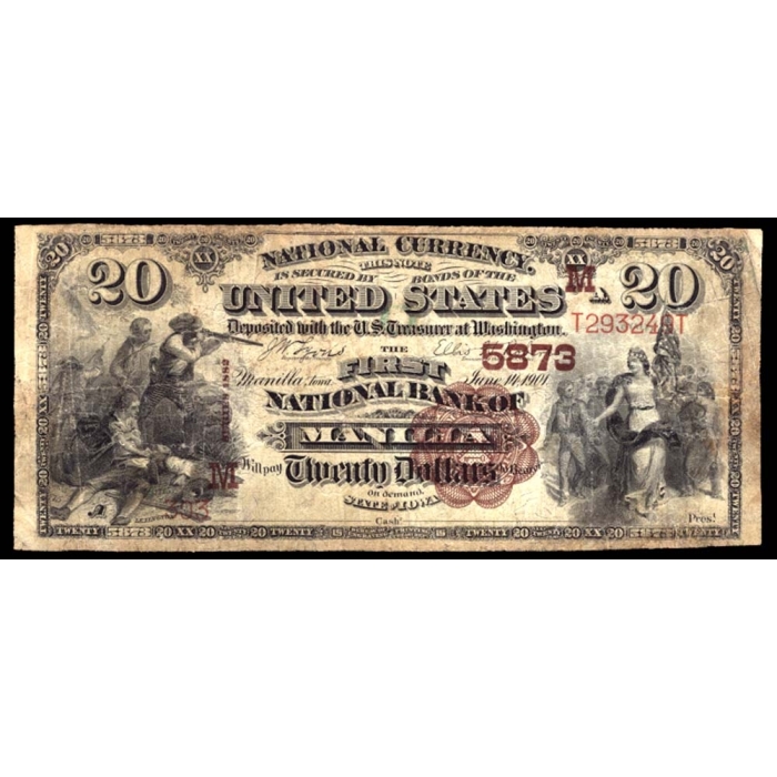 Manilla – Iowa – CH 5873 – FR 504 – F/VF - National Bank Note 