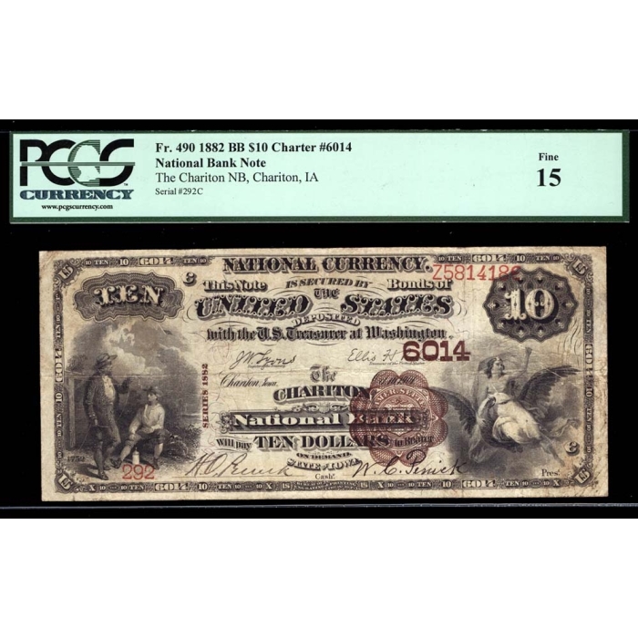 Chariton – Iowa – CH 6014 – FR 490 – PCGS 15 - National Bank Note 