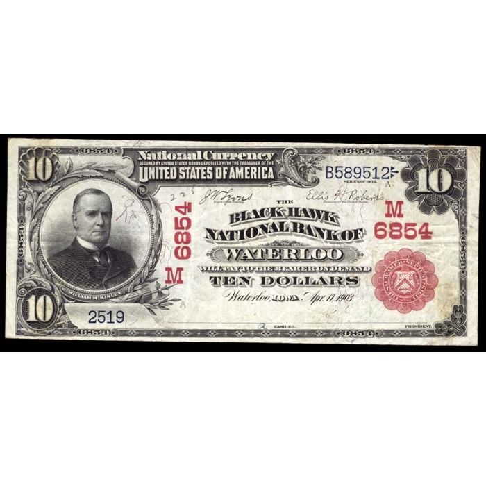 Waterloo – Iowa – CH 6854 – FR 613 – VF - National Bank Note 