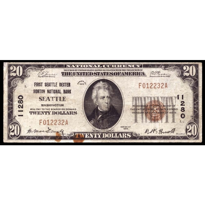 Seattle – Washington – CH 11280 – FR 1802-1 – VF - National Bank Note 