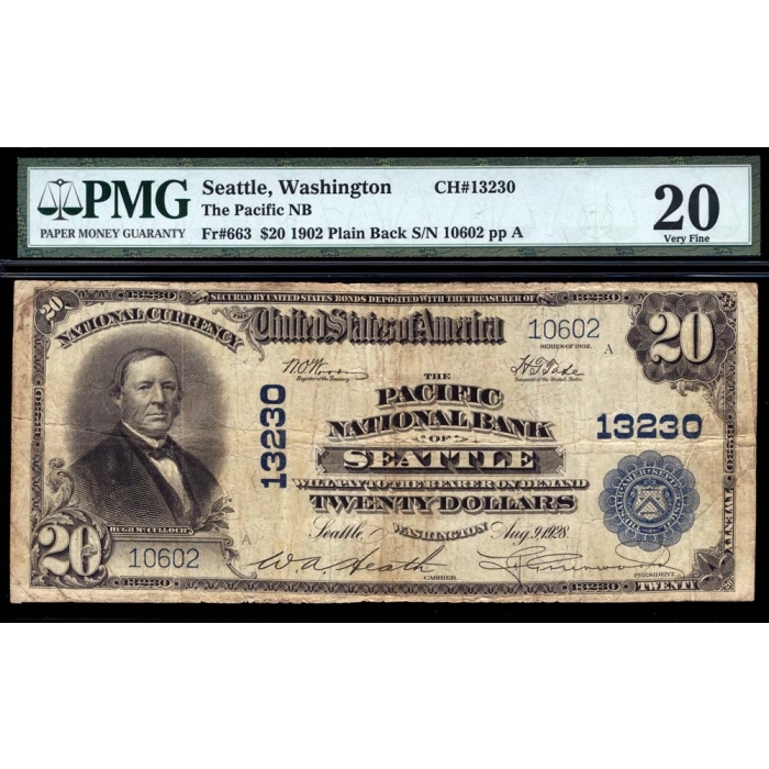 Seattle – Washington – CH 13230 – FR 663 – PMG 20 - National Bank Note