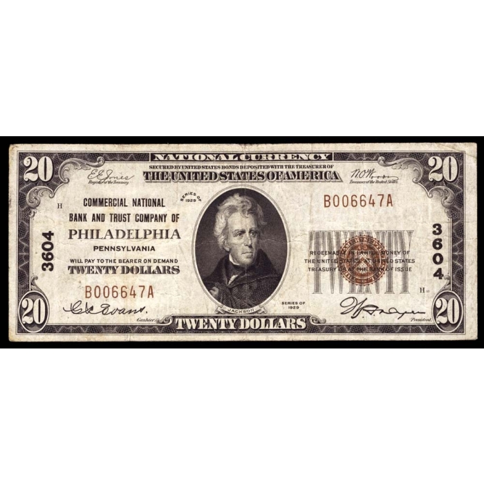 Philadelphia – Pennsylvania – CH 3604 – FR 1802-1 – VF - National Bank Note 