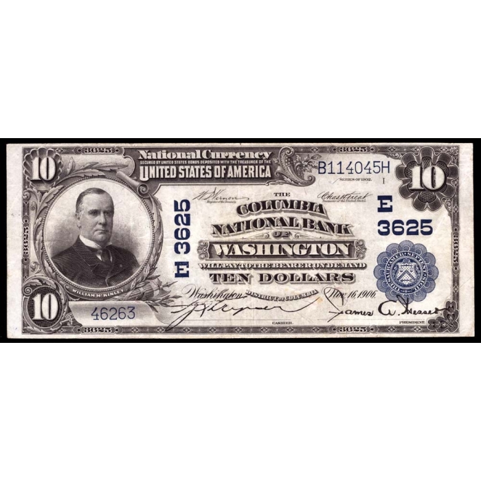 Washington – District of Columbia – CH 3625 – FR 626 – VF - National Bank Note 