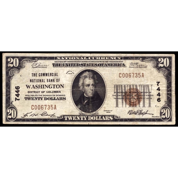 Washington – District of Columbia – CH 7446 – FR 1802-1 – Fine - National Bank Note 