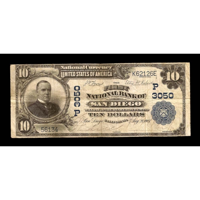 San Diego – California – CH 3050 – FR 624 – VF - National Bank Note 