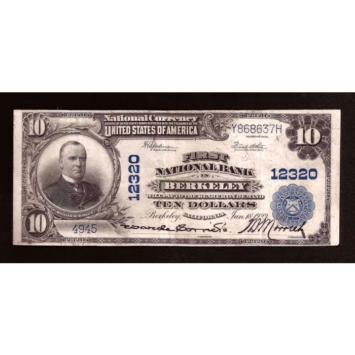 Berkeley – California – CH 12320 – FR 635 – VF - National Bank Note 