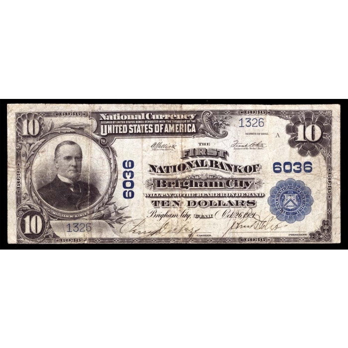 Brigham City – Utah – CH 6036 – FR 634 – Fine - National Bank Note 