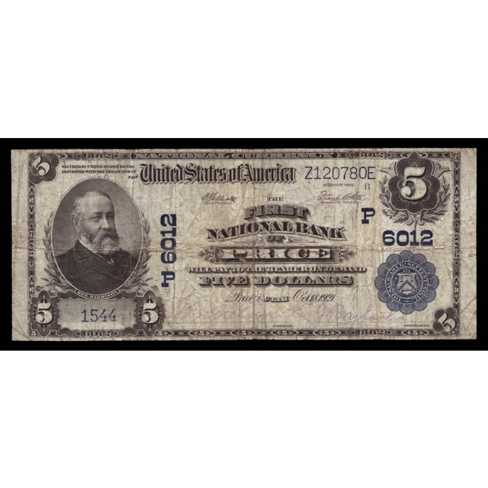 Price – Utah – CH 6012 – FR 608 – F/VF - National Bank Note 