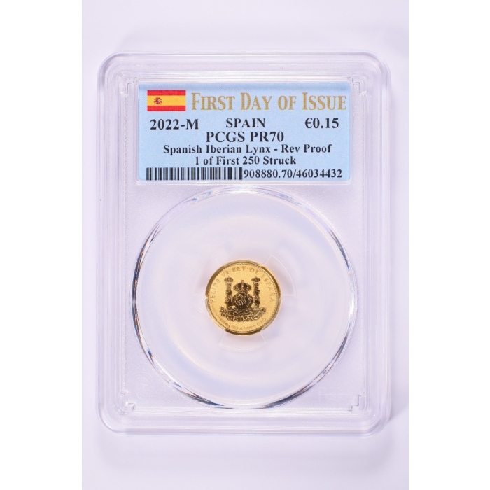 2022 Spanish Lynx 1/10-Ounce Gold PCGS PR70 1 of 250