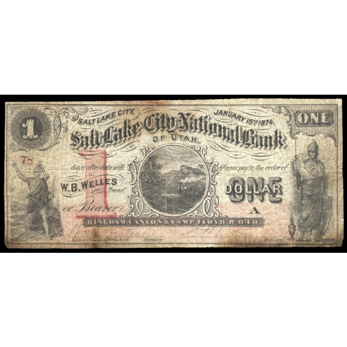 Rust 129 $1 Jan. 18, 1874 Mormon Paper Money