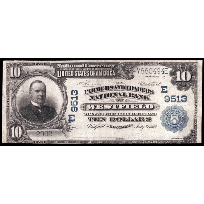 Westfield – Pennsylvania – CH 9513 – FR 626 – VF - National Bank Note 