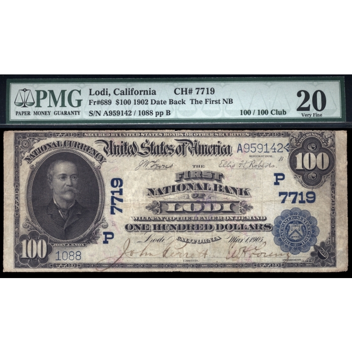 Lodi – California – CH 7719 – FR 689 – PMG 20 Very Fine - National Bank Note 