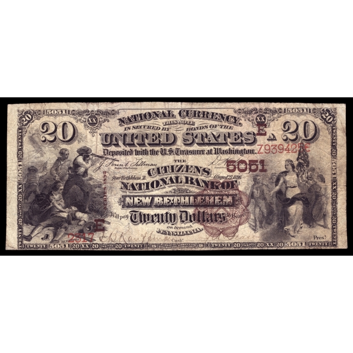 New Bethlehem – Pennsylvania – CH 5051 – FR 501 – F/VF - National Bank Note 