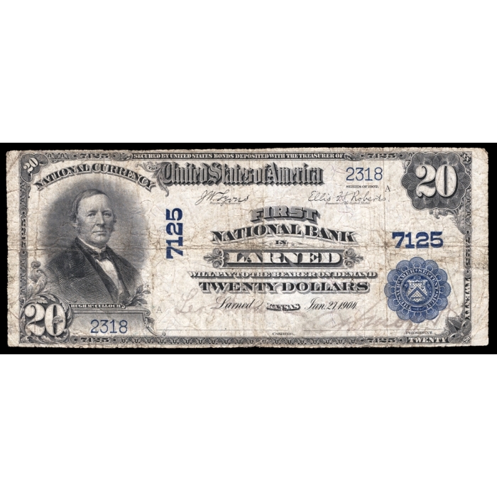 Larned – Kansas – CH 7125 – FR 650 – Fine - National Bank Note 