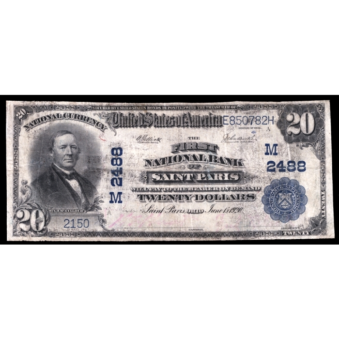 Saint Paris – Ohio – CH 2488 – FR 659 – Fine - National Bank Note 