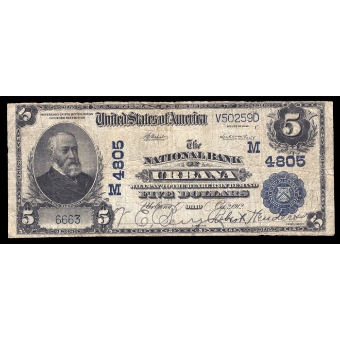 Urbana – Ohio – CH 4805 – FR 602 – Fine - National Bank Note 