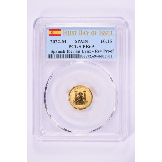 2022 Spanish Lynx 1/10-Ounce Gold PCGS PR69 First Day of Issue