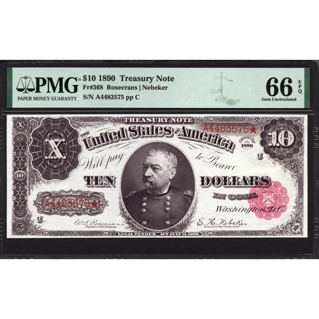 FR 368 $10 1980 Treasury Note PMG 66 EPQ