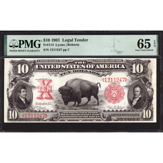 FR 114 $10 1901 Legal Tender PMG 65 EPQ