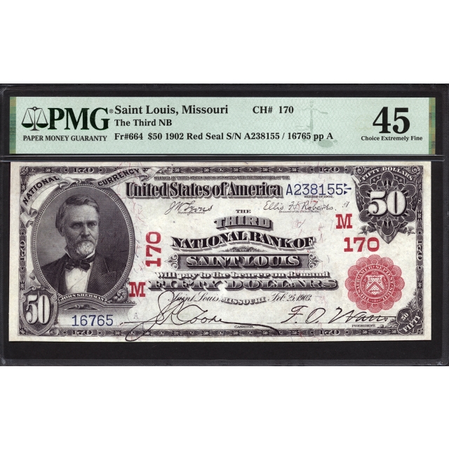 FR 664 $50 1902 Red Seal National Bank Note PMG 45